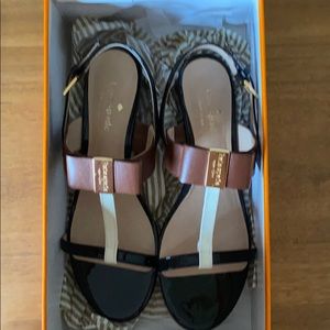 Kate Spade Cream and Black Patent Leather